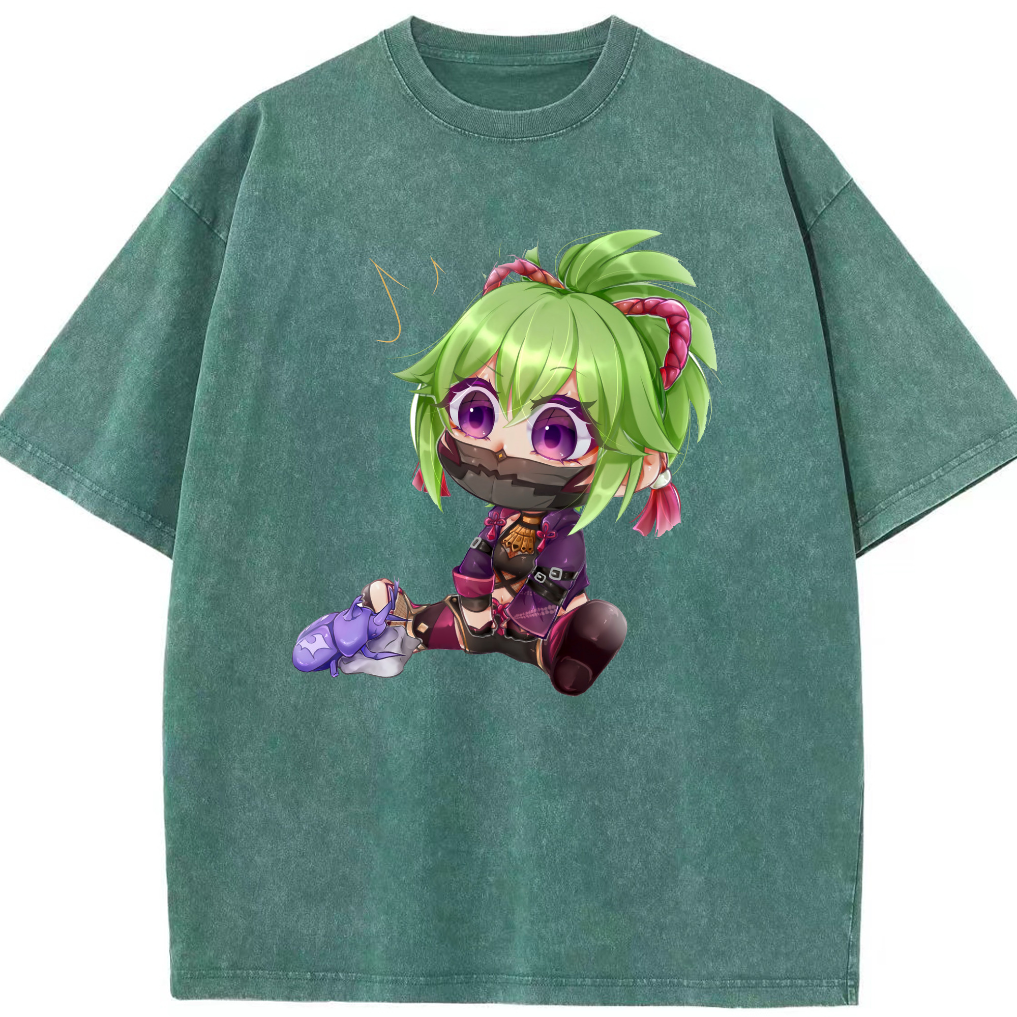 げんし神  久岐忍 くき しのぶ genshin Kuki Shinobu 綿100% ヴィンテージ風 半袖Tシャツ（フロントプリント）
